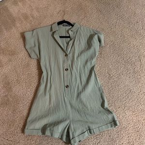Short mint green jumpsuit